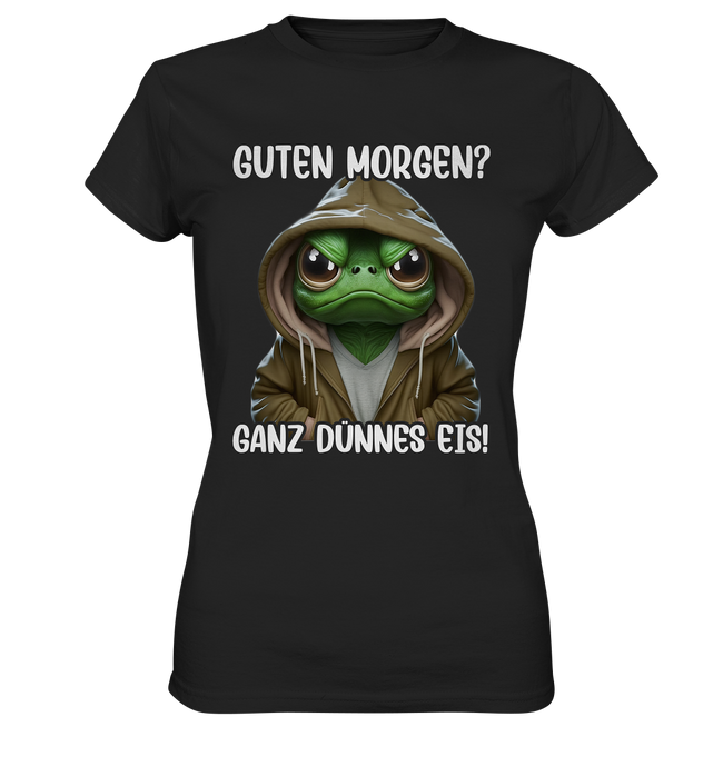 Guten Morgen Ganz Dünnes Eis Frosch - Damen T-Shirt XXL