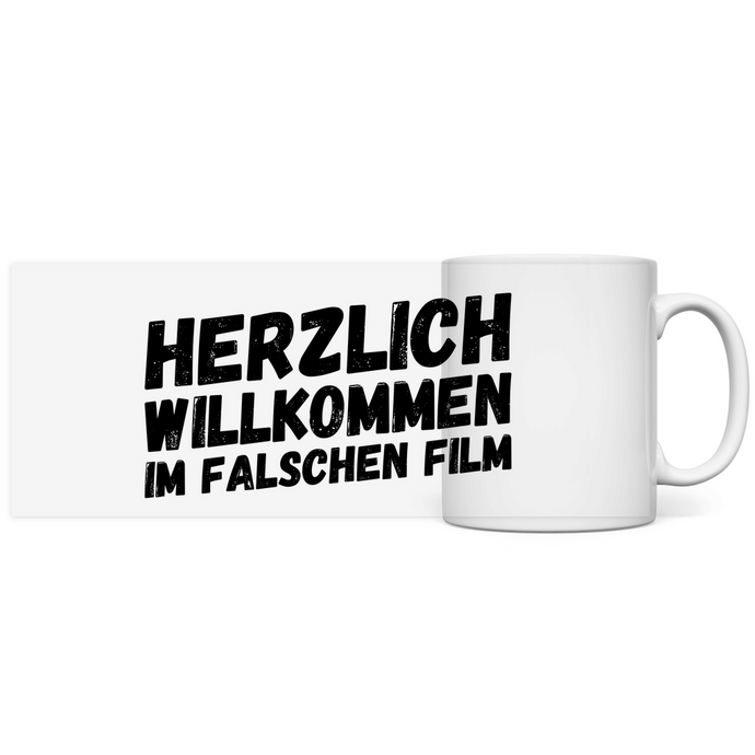 Falscher Film - Sarkasmus Spruch Tasse Kaffeebecher